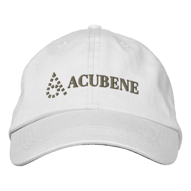 Acubene AbrilFatface Dark Green on White Embroidered Hat (Front)