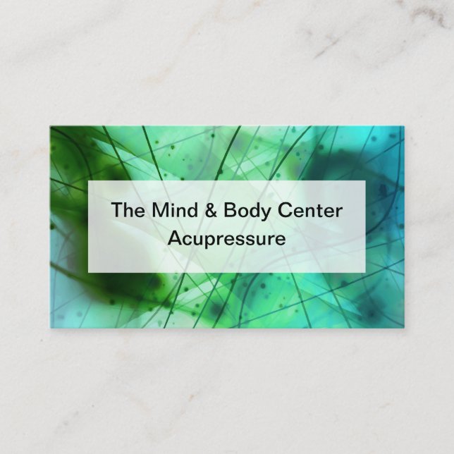 Acupressure And Acupressurist Design Business Card (Front)
