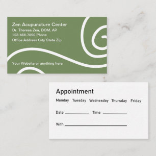 Acupuncture Appointment Medical Business Cards