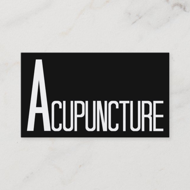 Acupuncture Black and White Business Card (Front)