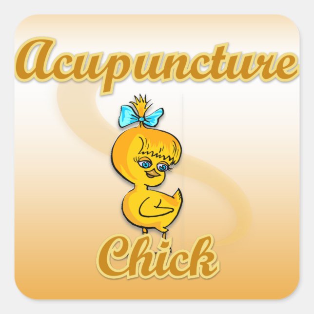Acupuncture Chick Square Sticker (Front)