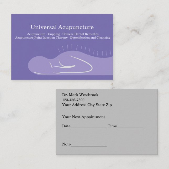 Acupuncture Chinese Medicine Appointment Cards (Front/Back)