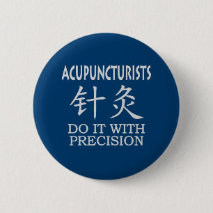 Acupuncture Chinese Symbol 6 Cm Round Badge