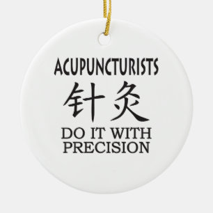 Acupuncture humour ceramic tree decoration