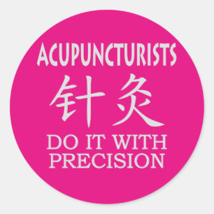 Acupuncture humour classic round sticker