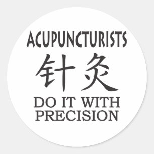 Acupuncture humour classic round sticker