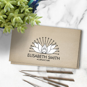 Acupuncture Lotus - Black and white Business Card
