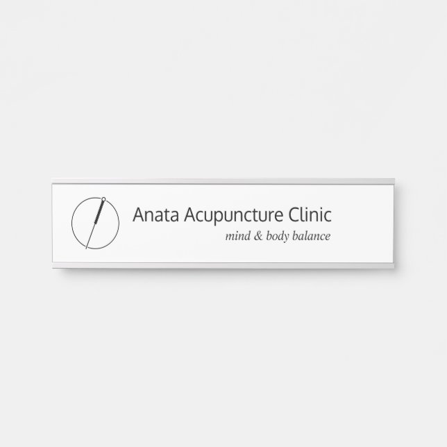 Acupuncture Needle Logo Door Sign (Front)