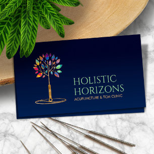 Acupuncture Needle Tree - colourful leaves Business Card