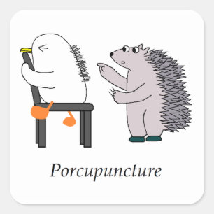 acupuncture square sticker