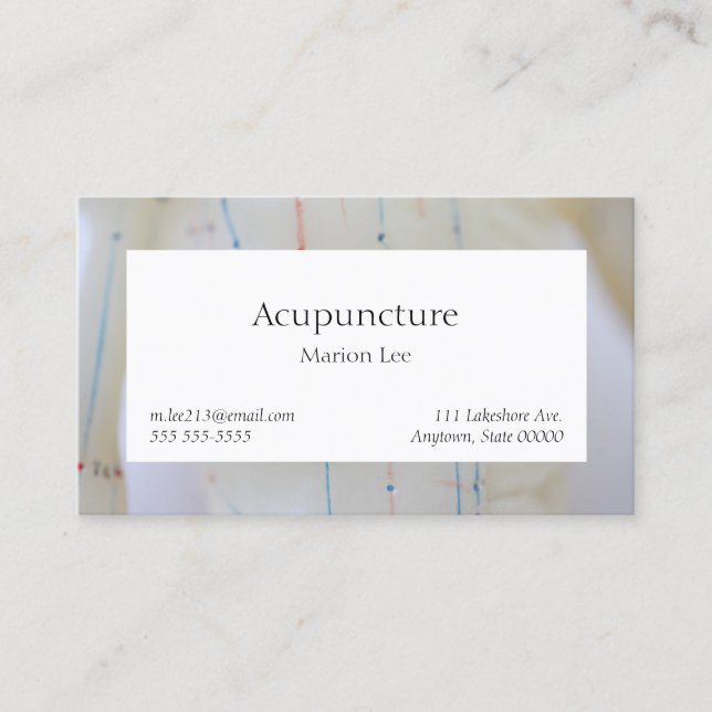 Acupuncture torso front business card (Front)
