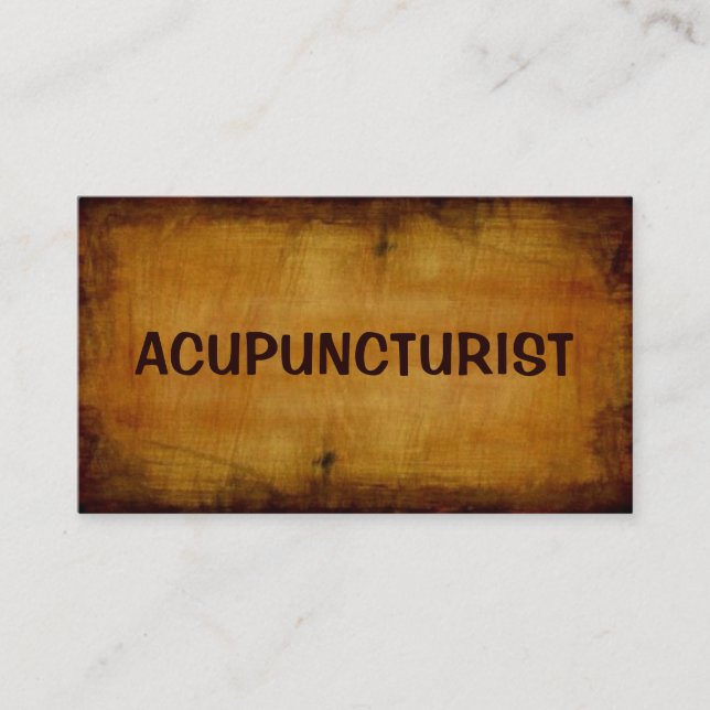 Acupuncturist Antique Business Card (Front)