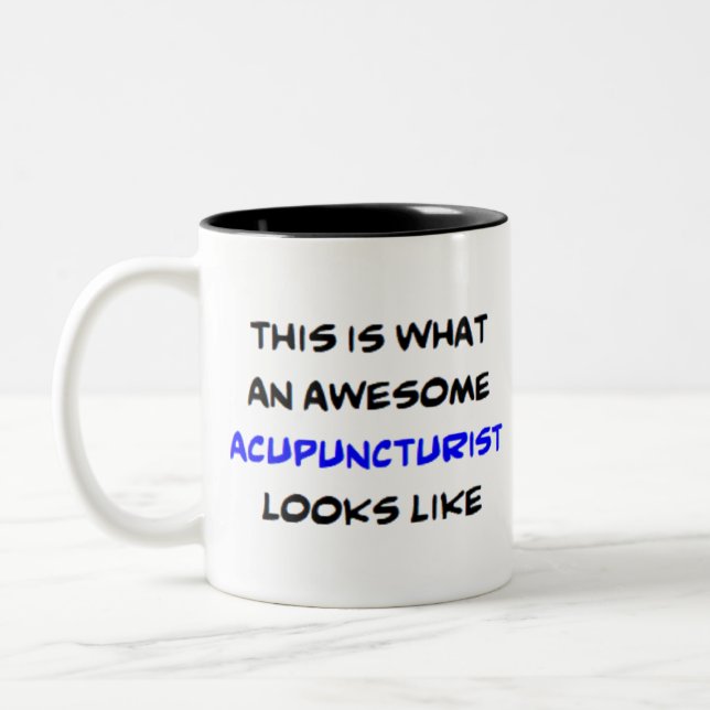 acupuncturist, awesome Two-Tone coffee mug (Left)