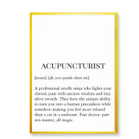 Acupuncturist Needle Ninja Wall Art Clinic chart