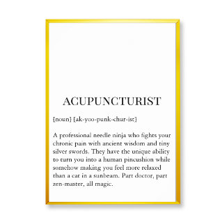 Acupuncturist Needle Ninja Wall Art Clinic chart