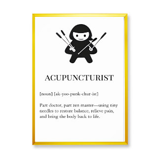 Acupuncturist Wall Art Gift Needle Acupuncture