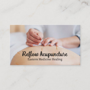 Acupuncturist Working on Client Business Card