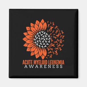 Acute Myeloid Leukaemia Awareness Sunflower Ribbon Magnet