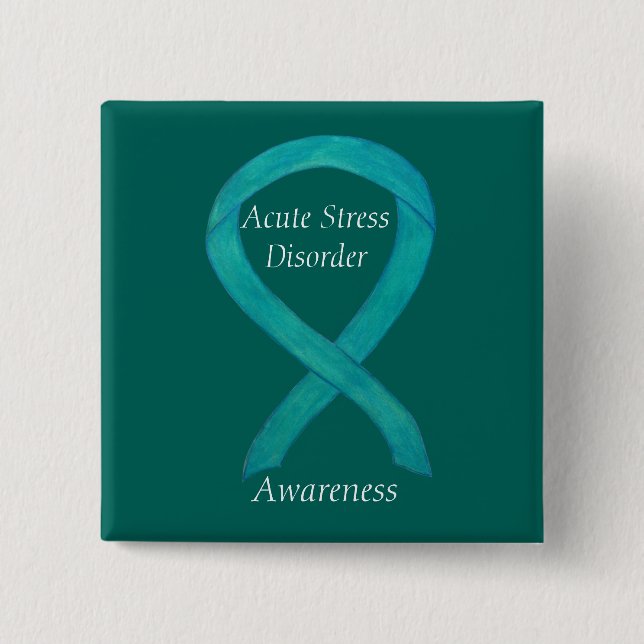 Acute Stress Disorder Awareness Ribbon Custom Pin (Front)