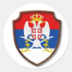 AD 001 - Serbian mediaeval shield Serbia Classic Round Sticker