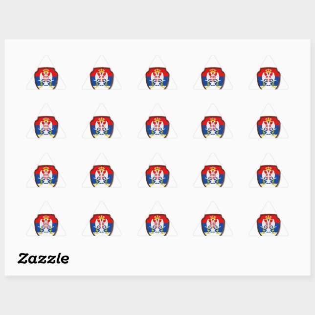 AD 001 - Serbian mediaeval shield Serbia Triangle Sticker (Sheet)