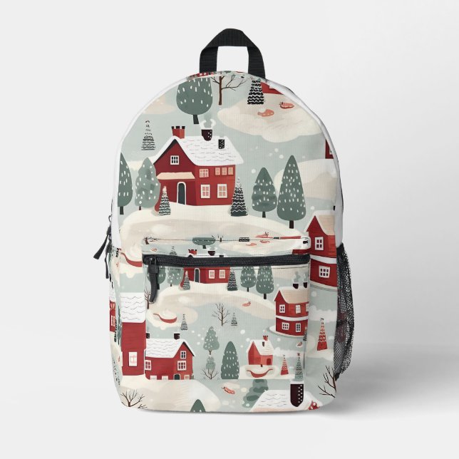 AD 002 - Christmas digital graphic pattern Printed Backpack (Front)