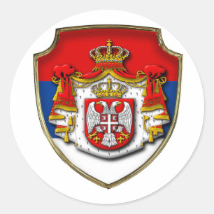 AD 002 - Serbian mediaeval shield Serbia Classic Round Sticker