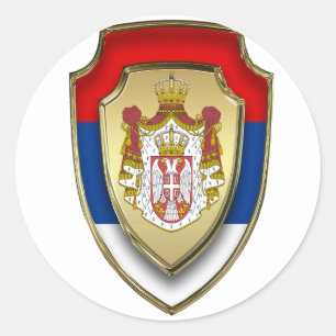 AD 003 - Serbian mediaeval shield Serbia Classic Round Sticker