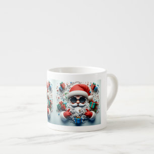 AD 018 - Christmas digital graphic Santa Claus 3d Espresso Cup