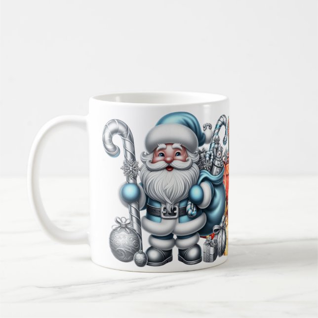 AD 021 - Christmas digital graphic Santa Claus 3d Coffee Mug (Left)