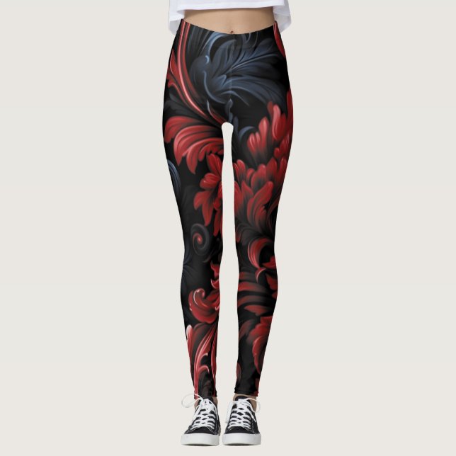 AD 022 - Floral digital graphic pattern Leggings (Front)