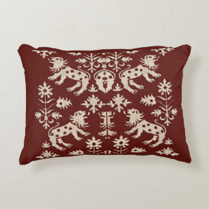 AD 1200s speckled lions print Decorative Cushion