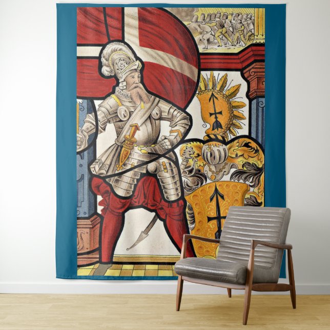 AD 1600 Swiss soldier print Tapestry (In Situ)