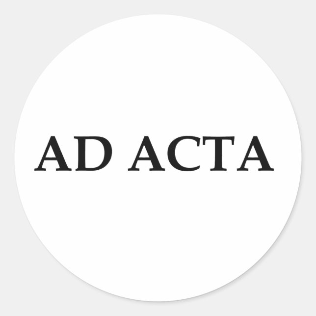 Ad acta classic round sticker (Front)