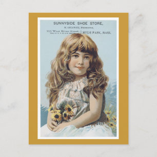 Ad Label Sunnyside Shoe Store Victorian Postcard