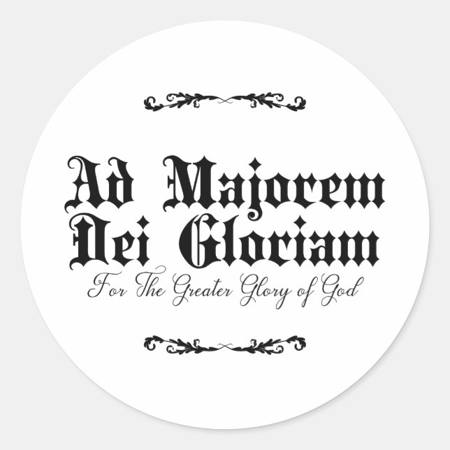 Ad Majorem Dei Gloriam Catholic Stickers  (Front)