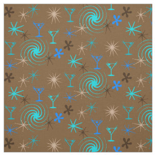 Ad Man Martini Abstract Conversational Fabric