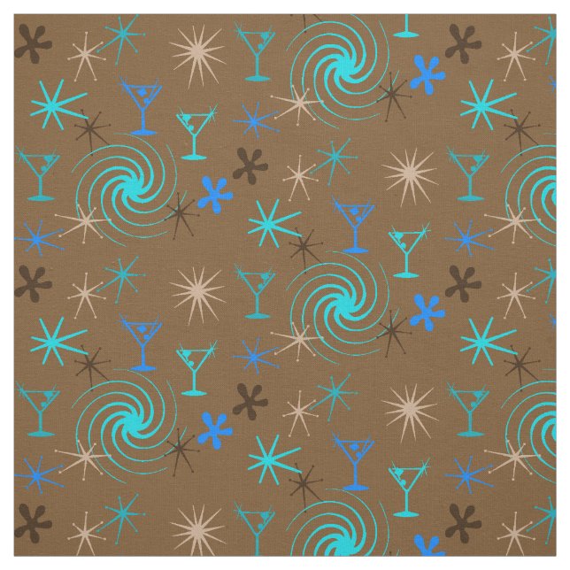 Ad Man Martini Abstract Conversational Fabric (Swatch)