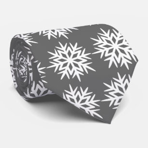 Ad Man Snowflake Foulard Charcoal Grey Two-sided Tie
