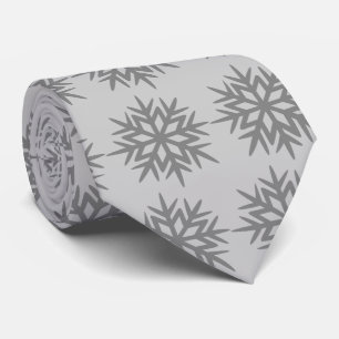 Ad Man Snowflake Foulard Steel Grey Two-sided Tie