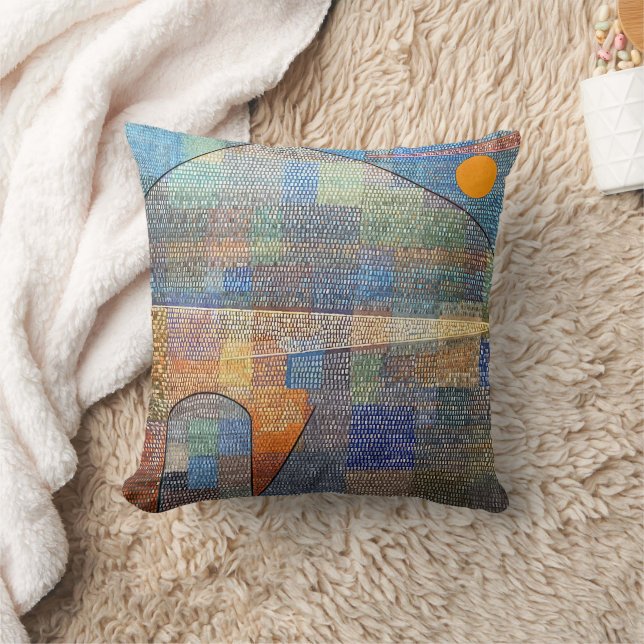 Ad Parnassum by Paul Klee, Abstract Art Cushion (Blanket)