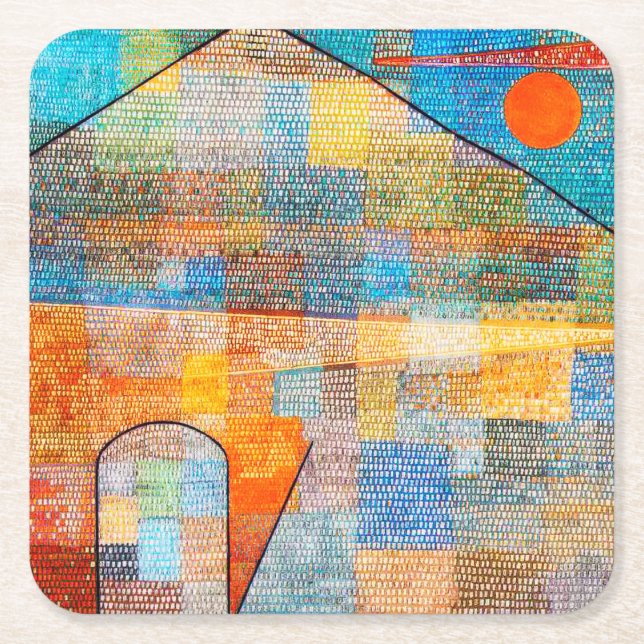 Ad Parnassum, Paul Klee Square Paper Coaster (Front)