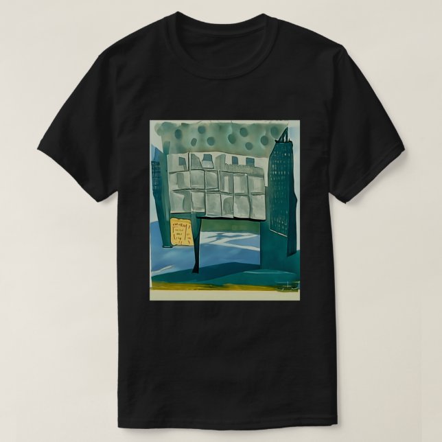 Ad Reinhardt AI Green Sign City Day Abstract Art G T-Shirt (Design Front)