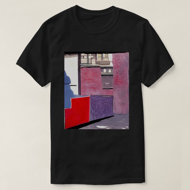 Ad Reinhardt AI Red Purple City Day Abstract Art G T-Shirt (Design Front)