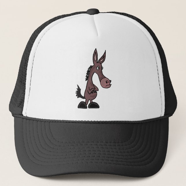AD- Stubborn Mule or Donky Cartoon Trucker Hat (Front)