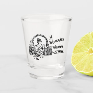 ad woman vintage shot glass