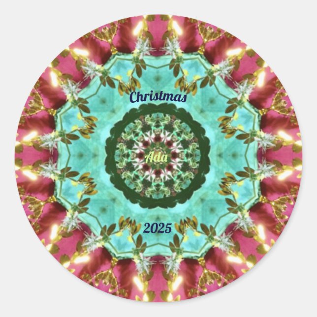 ADA ~ CHRISTMAS 2025 ~ WOW! Red Green Gold Classic Round Sticker (Front)