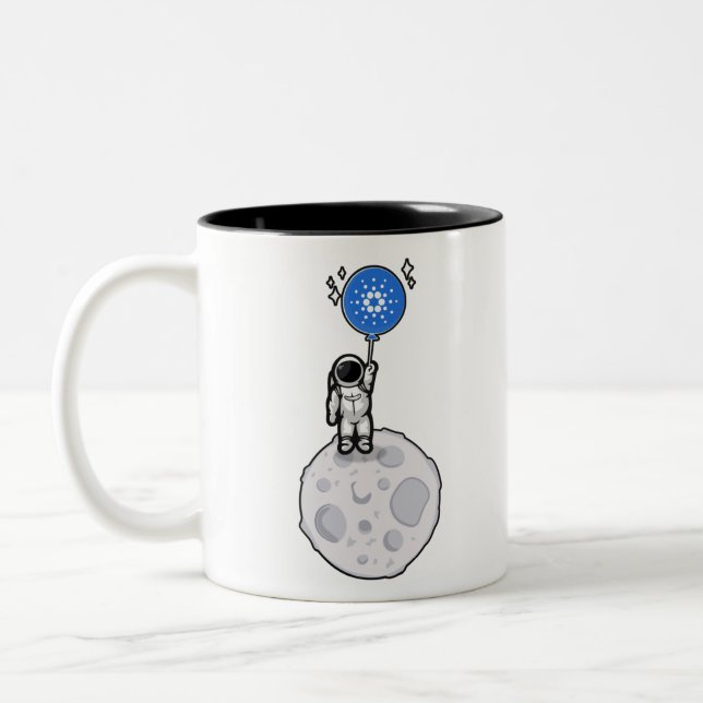 ADA Coin Kryptowährung trade - Astronaut Cardano Two-Tone Coffee Mug (Left)