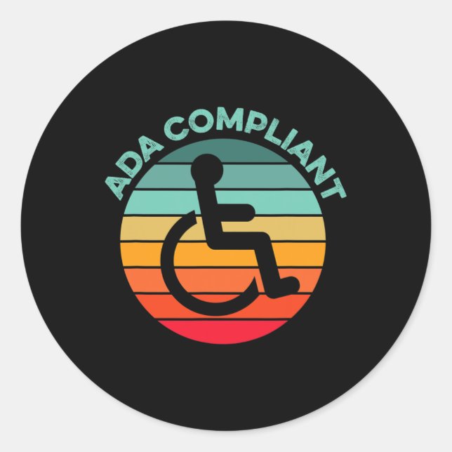 ADA Compliant Accessibility Compliance Disabled Ac Classic Round Sticker (Front)