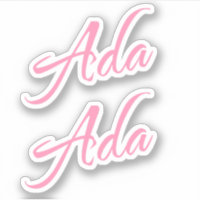 Ada Decorative Name in Pink x2